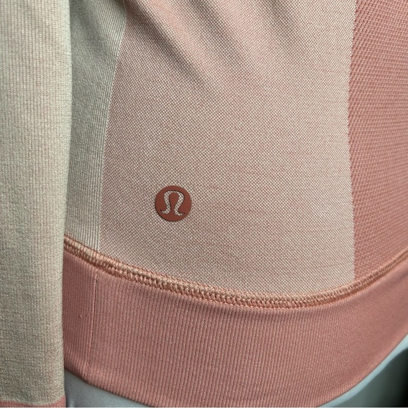 Lululemon Ebb To Train Jacket Rose Pink Colorblock Full Zip Hooded Athleisure - Picture 8 of 8